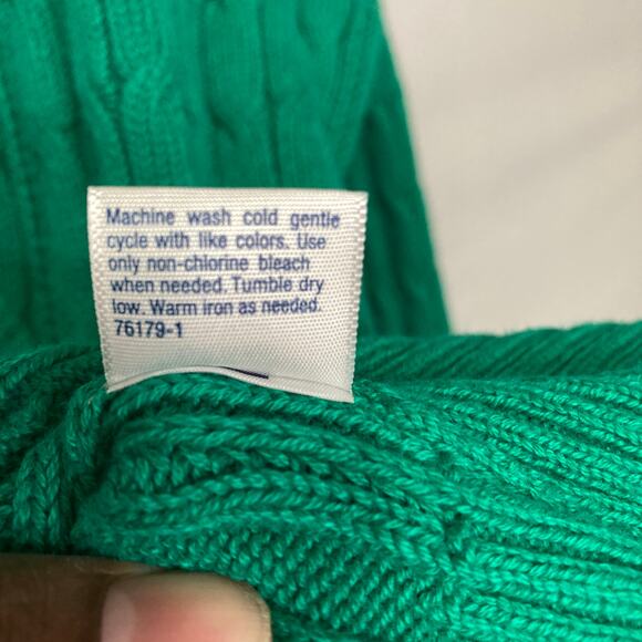 St. John’s Bay PXL Green Cable Knit Christmas Sweater Crewneck NWT Holiday - Picture 4 of 5